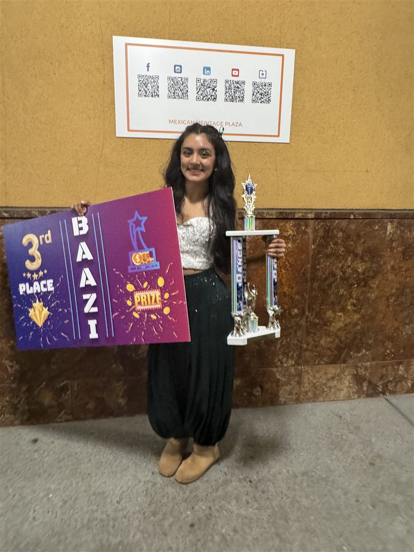 Neti with the 3rd place certificate